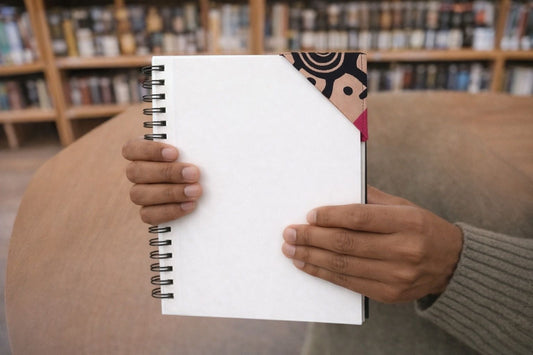 Handmade African fabric bookmark in book lifestyle shot