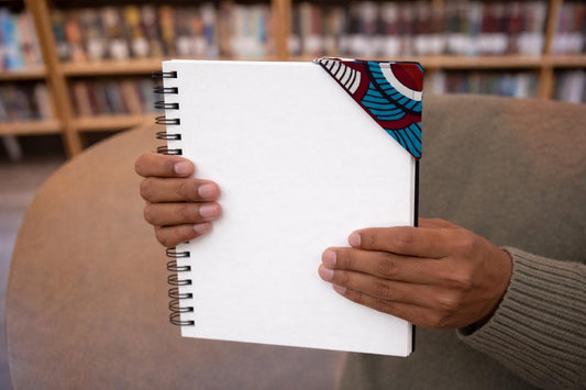 Handmade African fabric bookmark in book lifestyle shot