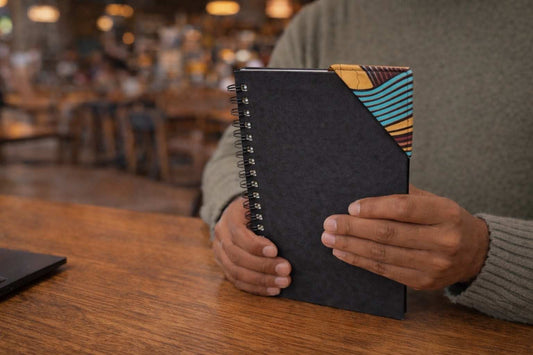 Handmade African fabric bookmark in book lifestyle shot