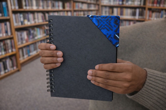 Handmade African fabric bookmark in book lifestyle shot