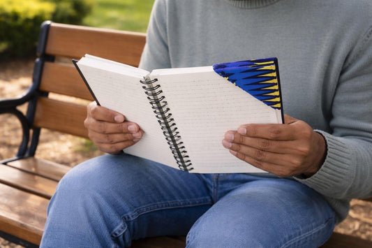 Handmade African fabric bookmark in book lifestyle shot