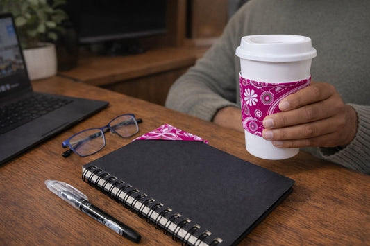 Handmade African fabric bookmark in book lifestyle shot