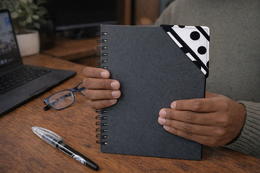 Handmade African fabric bookmark in book lifestyle shot