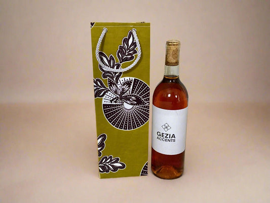 🎁 African Wax Print Wine Gift Bag – Reusable & Eco - Friendly | Ethnic Fabric Bottle Bag | Handmade Wine Bag for Weddings, Birthdays & Holidays 🍷🌍 - Gezia Accents