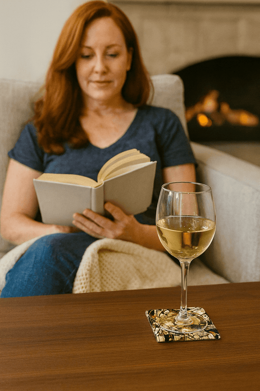 Handmade African Fabric Coasters – Set of 4 | Cultural Home Decor | Eco - Friendly Gift | Wax Print Drink Coasters - Gezia Accents