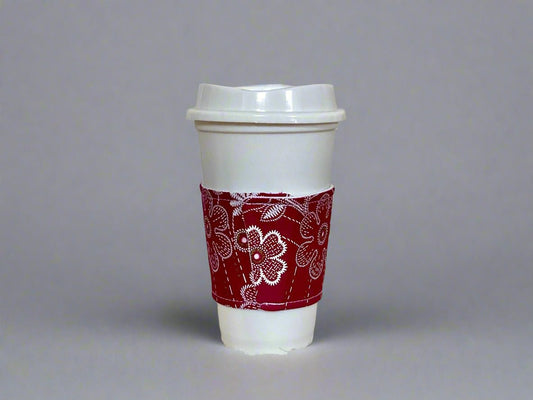 ๐ Handmade African Wax Print Cup Sleeve | Reusable Coffee Cozy | Ethnic Fabric Drink Sleeve | Eco - Friendly Gift for Coffee & Tea Lovers โ๐ฟ - Gezia Accents