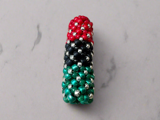 Loc Jewelry - Small Green, Black, and Red w/Silver - Gezia Accents