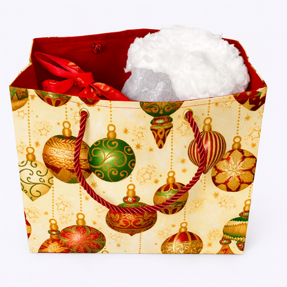 Ethnic, Fabric, Patterned, Handmade Cream, Maroon, Red, Green, and Gold Small Wardrobe Bag