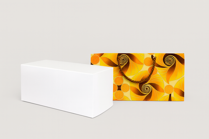 Ethnic, Fabric, Patterned, Handmade Yellow, Brown, Orange and Gold Medium Horizontal Bag