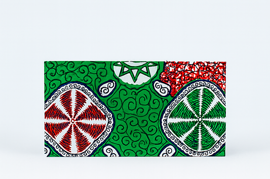 Ethnic, Fabric, Patterned, Handmade Red, Green, Black & WhiteMedium Horizontal Bag