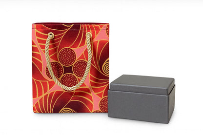 African Wax Print Gift Bag | Red, Maroon, Pink & Gold | Mini to Medium