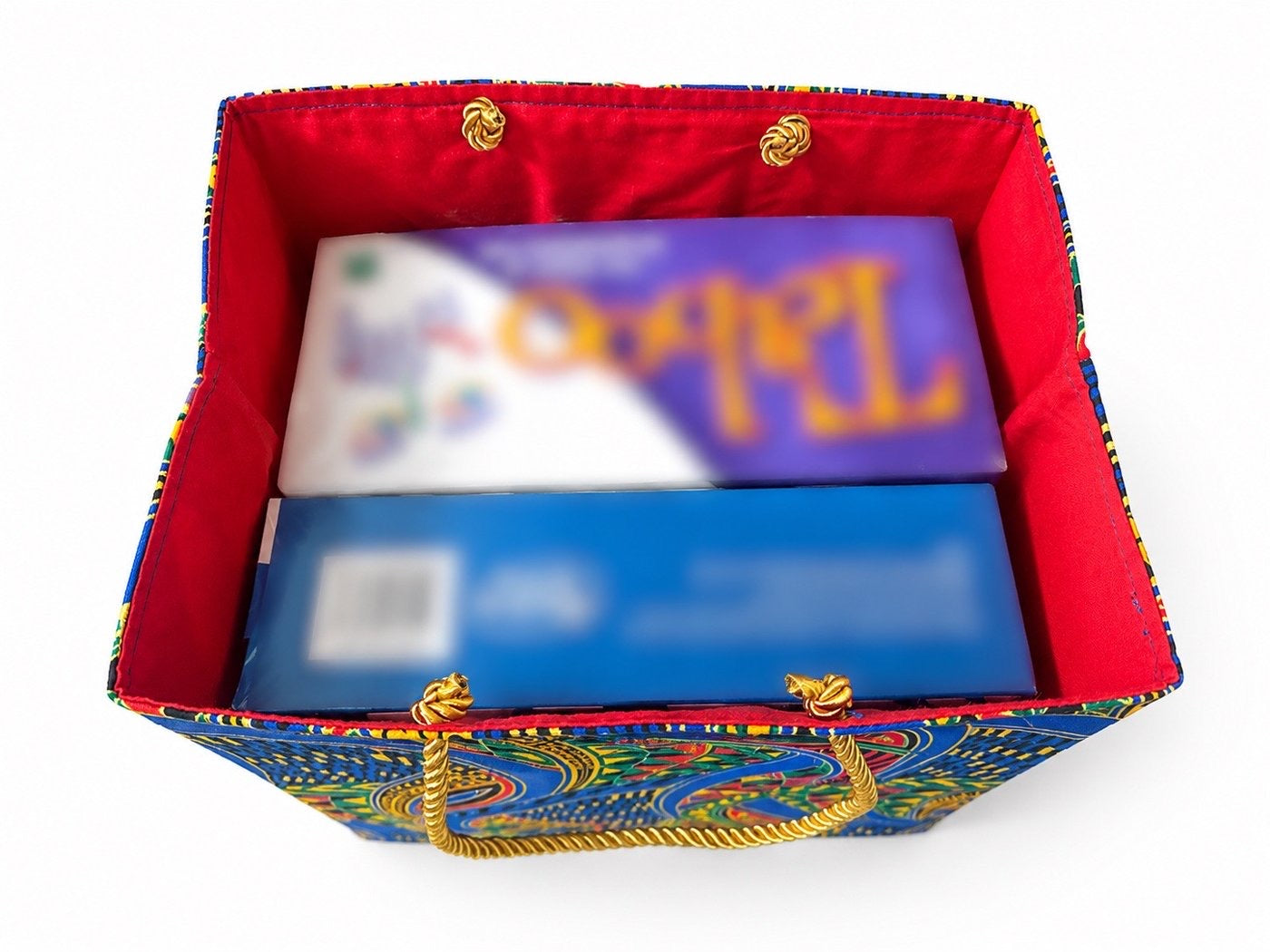 African Wax Print Mini, Extra Small, Small, Medium Gift Bag - Royal Blue Green Red Orange Yellow Black Gold | Reusable Fabric Gift Wrap | Gezia Accents