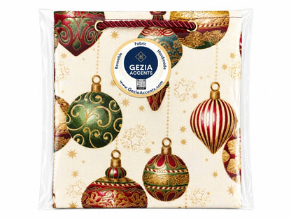 African Wax Print Extra Small Gift Bag - Cream Red Green Gold | Reusable Fabric Gift Wrap | Gezia Accents (Copy)
