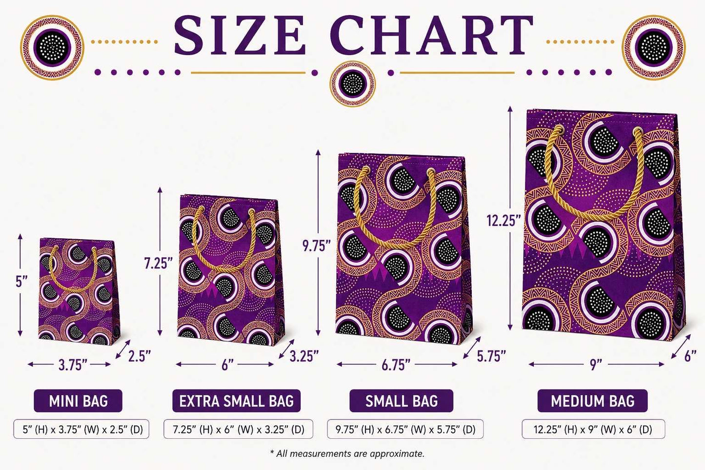 Ethnic, Fabric, Patterned, Handmade Purple, Black, White and Gold Small Bag