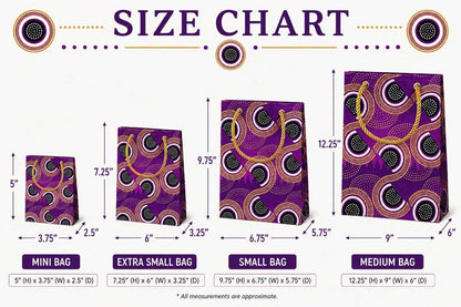 Ethnic, Fabric, Patterned, Handmade Purple, Black, White and Gold Small Bag