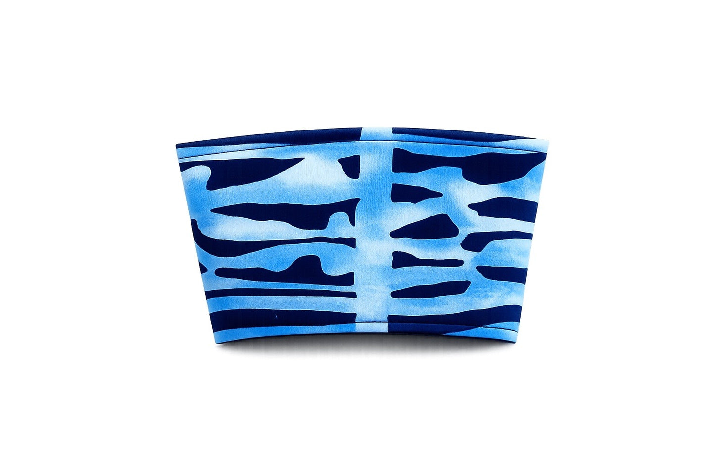 African Wax Print Cup Sleeve - Dark Blue, Blue and White | Reusable Coffee Cozy | Gezia Accents (Copy)