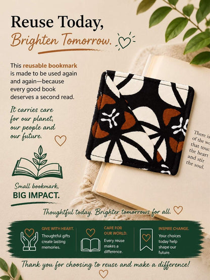 Handcrafted African Fabric Corner Bookmark - Unique Cultural Gift for Book Lovers