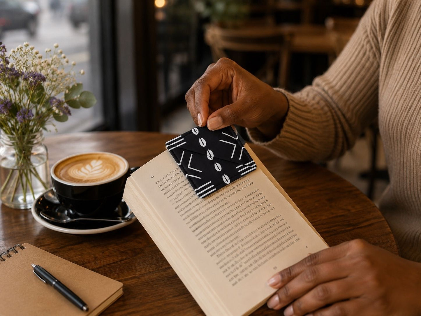 Handcrafted African Fabric Corner Bookmark - Unique Cultural Gift for Book Lovers