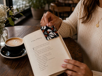 Handcrafted African Fabric Corner Bookmark - Unique Cultural Gift for Book Lovers