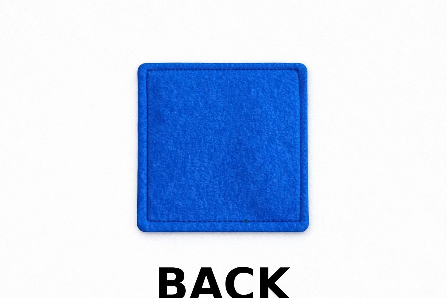 blue back view of corner bookmark on a light gray background