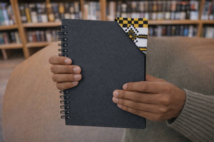 Handmade African fabric bookmark in book lifestyle shot