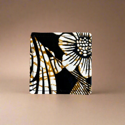 Corner black and cream bookmark on light gray background.