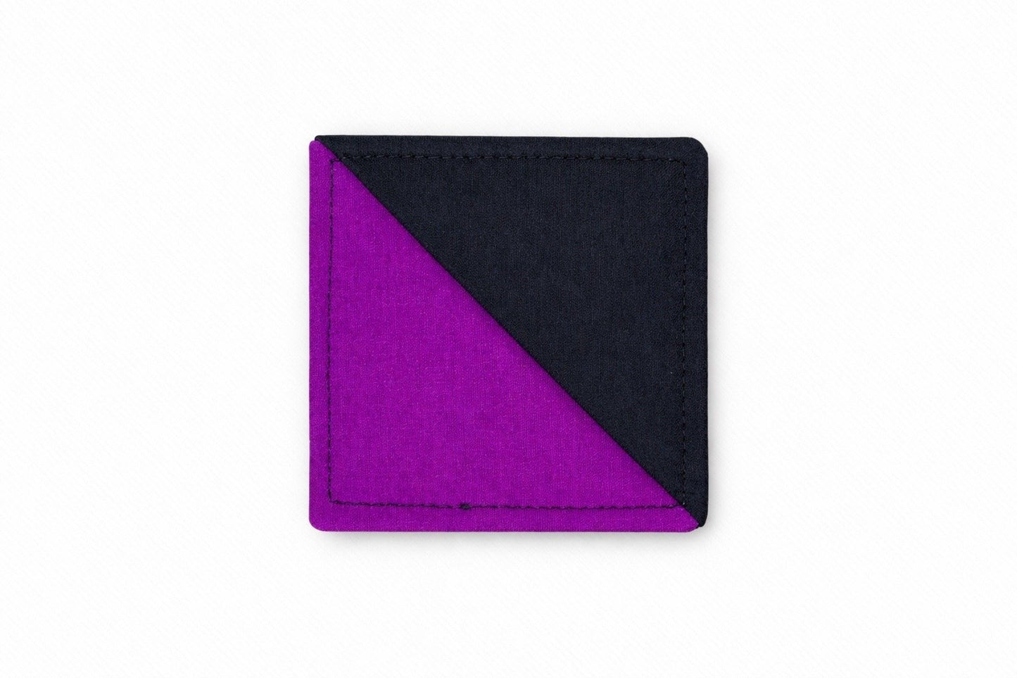 Purple, Black, and blue corner bookmark on light gray background