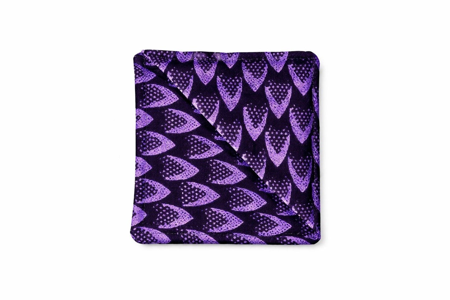 Black & purple corner bookmark on light gray background