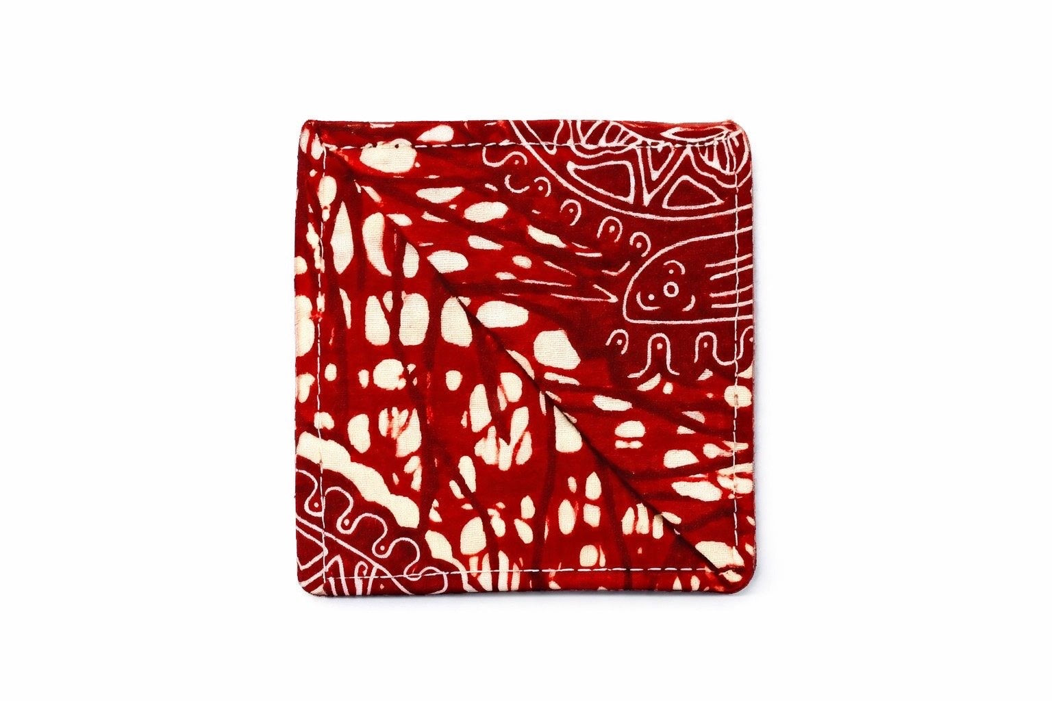 Maroon & cream corner bookmark on light gray background