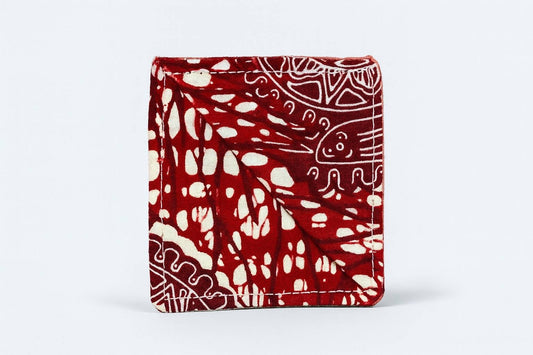 Maroon & cream corner bookmark on light gray background