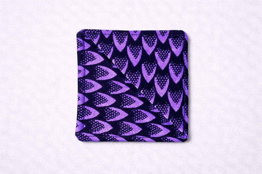 Purple and black corner bookmark on light gray background