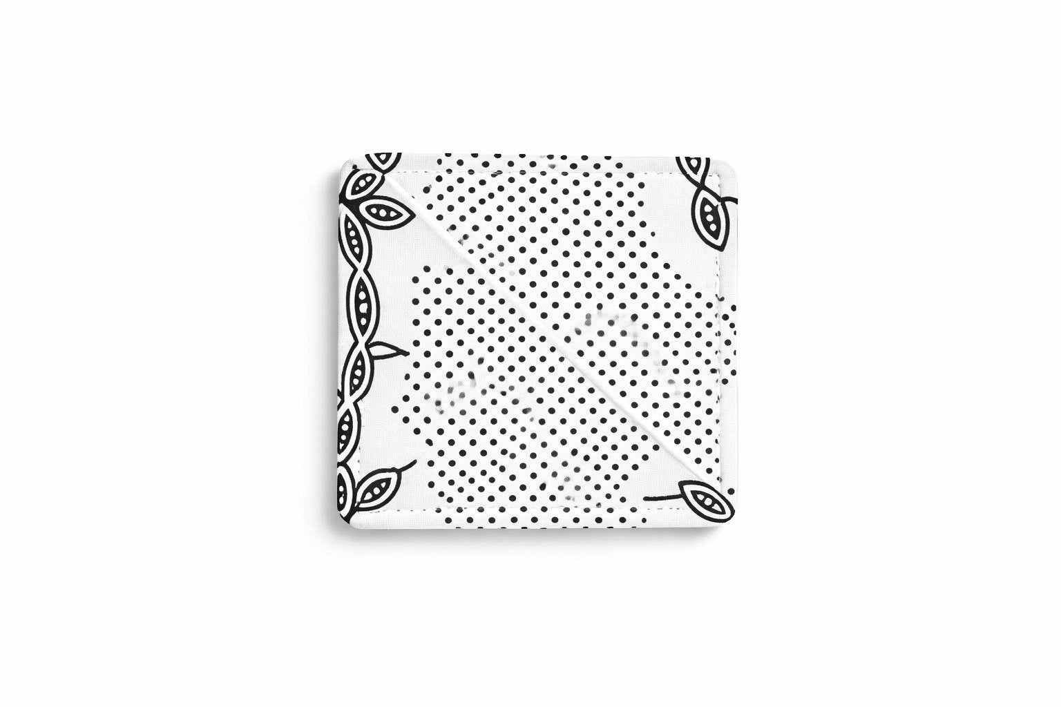 White & black corner bookmark on light gray background