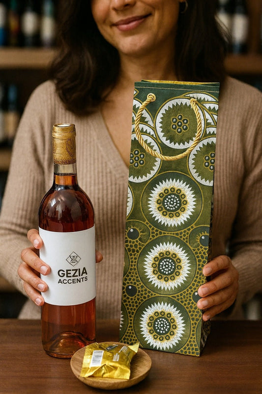 🎁 African Wax Print Wine Gift Bag – Reusable & Eco - Friendly | Ethnic Fabric Bottle Bag | Handmade Wine Bag for Weddings, Birthdays & Holidays 🍷🌍 - Gezia Accents