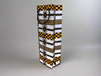 🎁 African Wax Print Wine Gift Bag – Reusable & Eco - Friendly | Ethnic Fabric Bottle Bag | Handmade Wine Bag for Weddings, Birthdays & Holidays 🍷🌍 - Gezia Accents