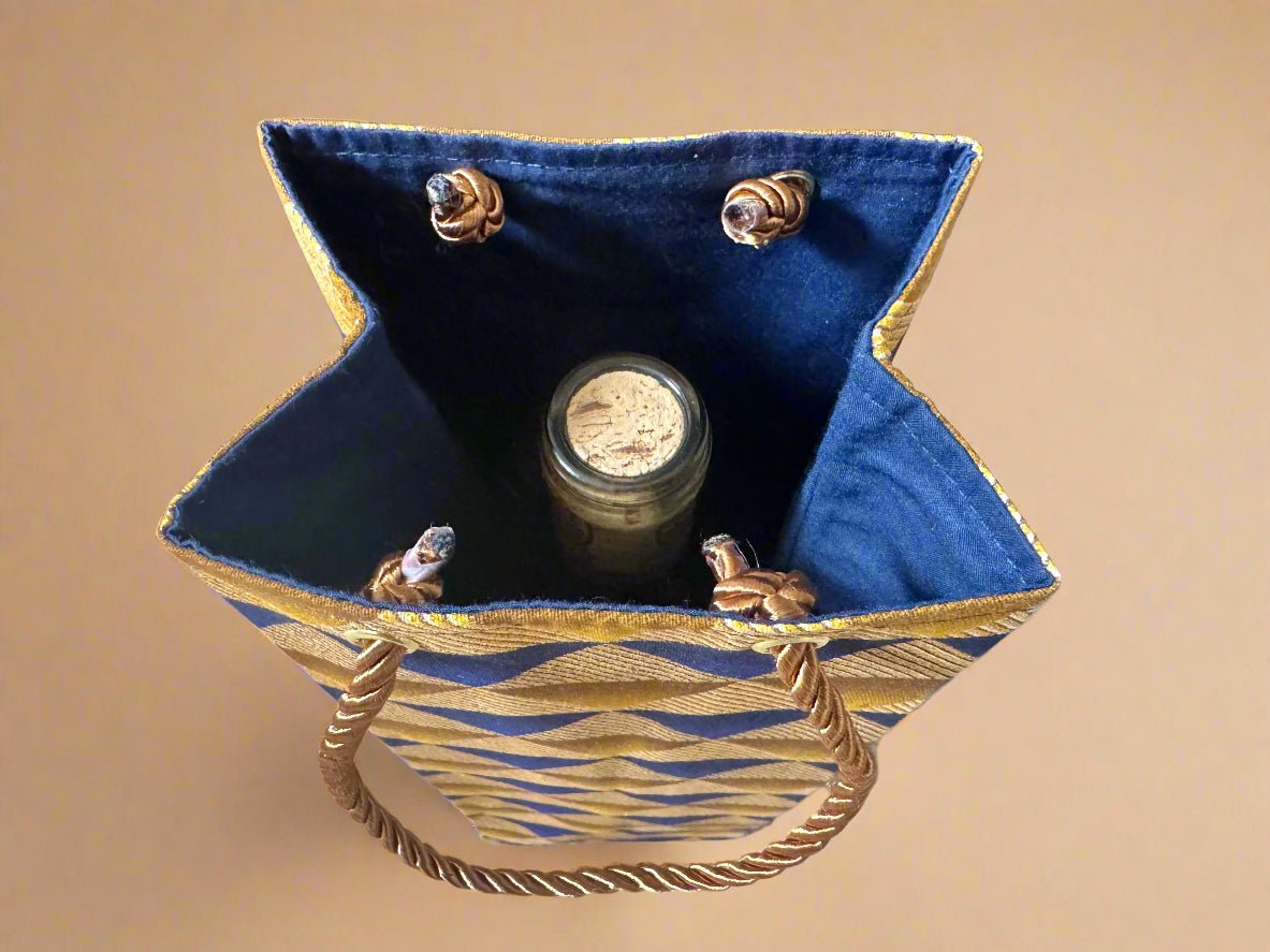 🎁 African Wax Print Wine Gift Bag – Reusable & Eco - Friendly | Ethnic Fabric Bottle Bag | Handmade Wine Bag for Weddings, Birthdays & Holidays 🍷🌍 - Gezia Accents