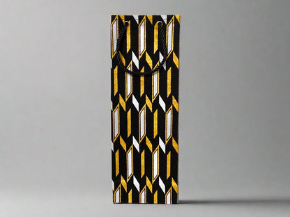 🎁 African Wax Print Wine Gift Bag – Reusable & Eco - Friendly | Ethnic Fabric Bottle Bag | Handmade Wine Bag for Weddings, Birthdays & Holidays 🍷🌍 - Gezia Accents