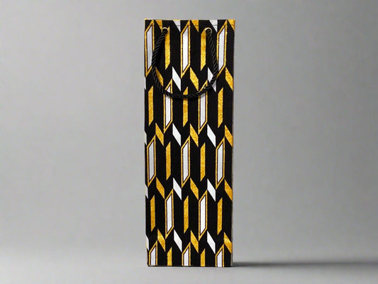 🎁 African Wax Print Wine Gift Bag – Reusable & Eco - Friendly | Ethnic Fabric Bottle Bag | Handmade Wine Bag for Weddings, Birthdays & Holidays 🍷🌍 - Gezia Accents