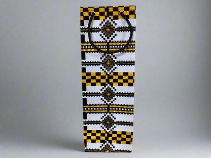 🎁 African Wax Print Wine Gift Bag – Reusable & Eco - Friendly | Ethnic Fabric Bottle Bag | Handmade Wine Bag for Weddings, Birthdays & Holidays 🍷🌍 - Gezia Accents