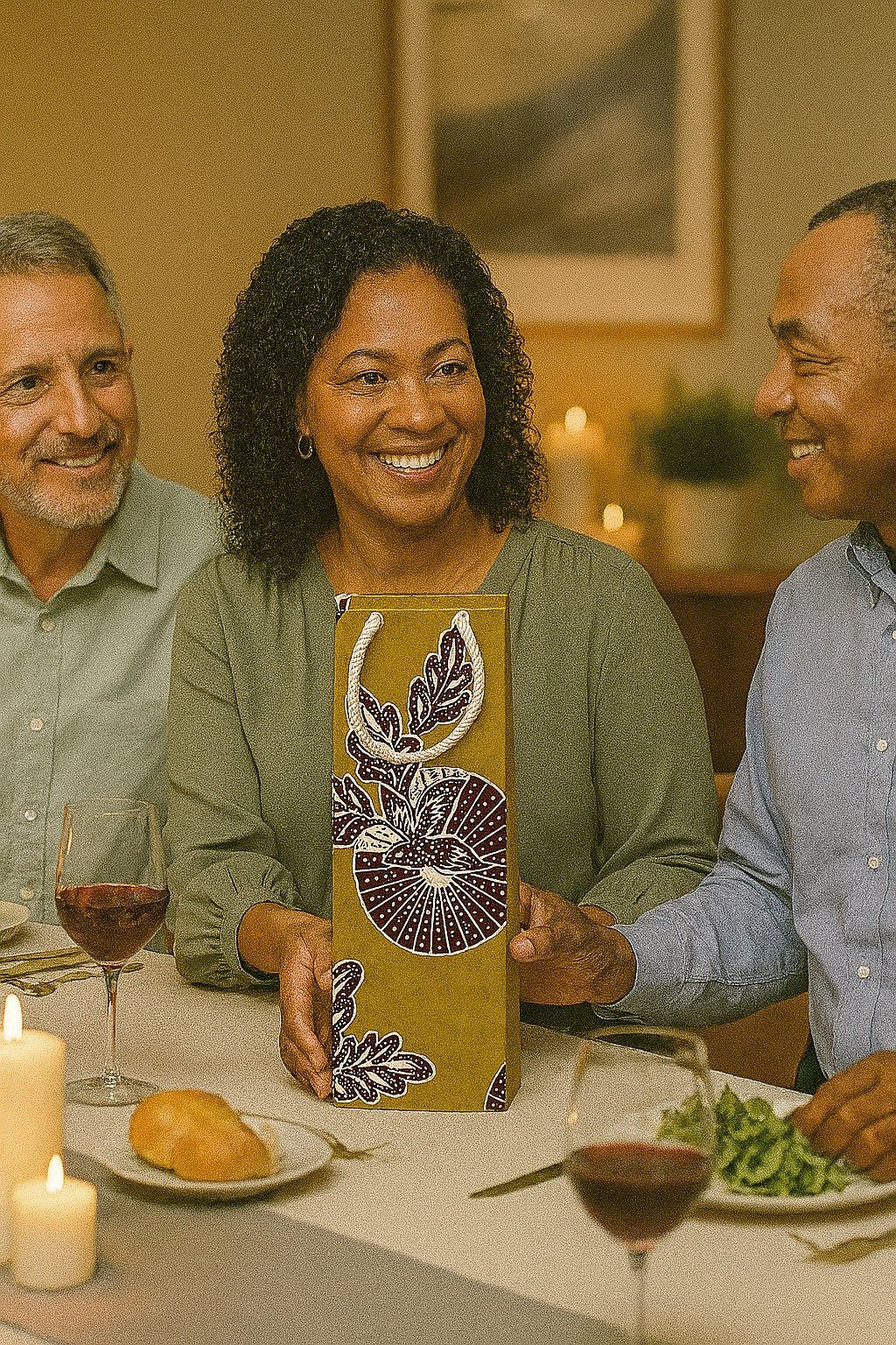 🎁 African Wax Print Wine Gift Bag – Reusable & Eco - Friendly | Ethnic Fabric Bottle Bag | Handmade Wine Bag for Weddings, Birthdays & Holidays 🍷🌍 - Gezia Accents