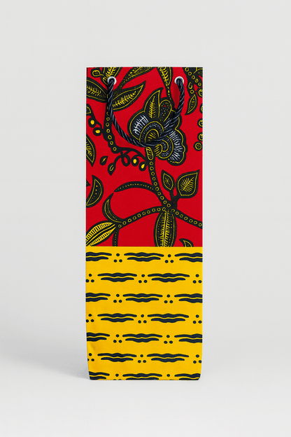 🎁 African Wax Print Wine Gift Bag – Reusable & Eco - Friendly | Ethnic Fabric Bottle Bag | Handmade Wine Bag for Weddings, Birthdays & Holidays 🍷🌍 - Gezia Accents