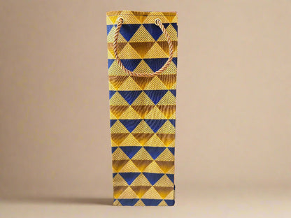 🎁 African Wax Print Wine Gift Bag – Reusable & Eco - Friendly | Ethnic Fabric Bottle Bag | Handmade Wine Bag for Weddings, Birthdays & Holidays 🍷🌍 - Gezia Accents