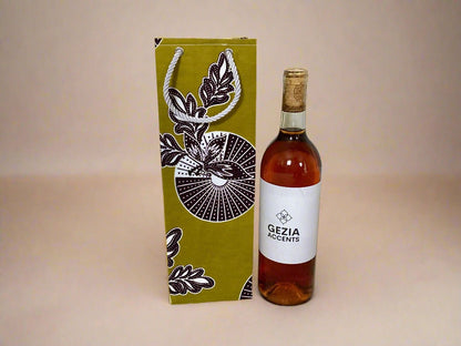 🎁 African Wax Print Wine Gift Bag – Reusable & Eco - Friendly | Ethnic Fabric Bottle Bag | Handmade Wine Bag for Weddings, Birthdays & Holidays 🍷🌍 - Gezia Accents
