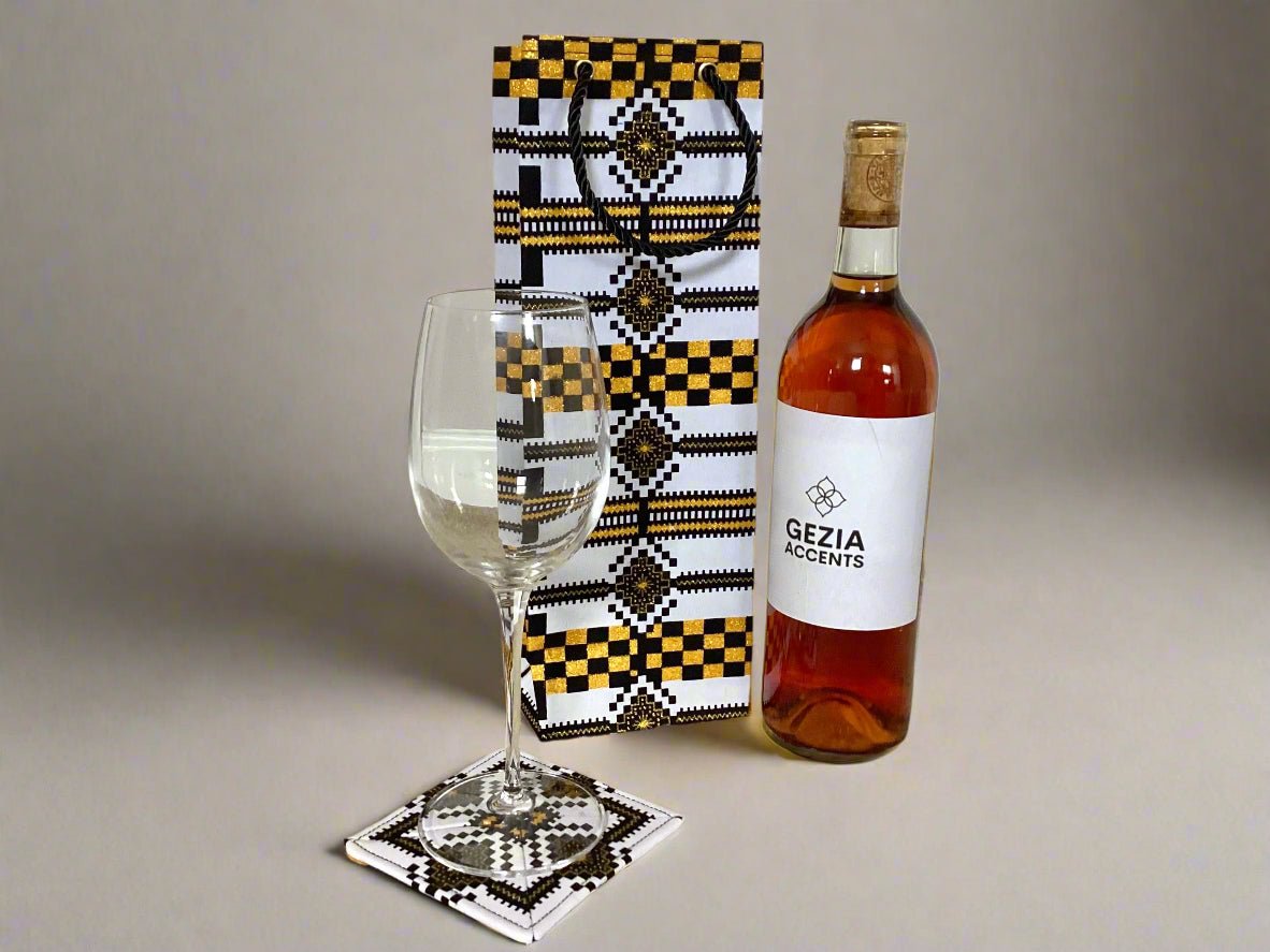 🎁 African Wax Print Wine Gift Bag – Reusable & Eco - Friendly | Ethnic Fabric Bottle Bag | Handmade Wine Bag for Weddings, Birthdays & Holidays 🍷🌍 - Gezia Accents