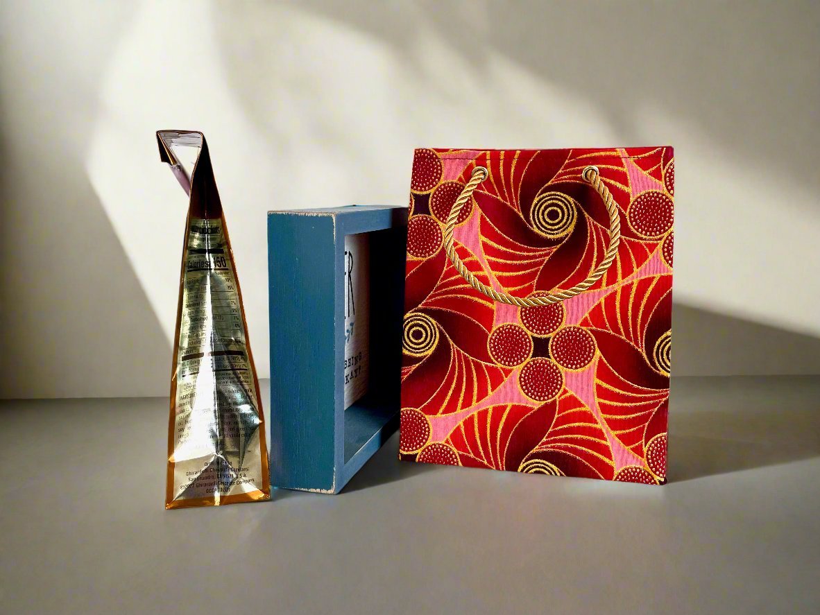 Ethnic, Fabric, Floral Patterned, Handmade Maroon, Red, Pink and Gold Gift Bag - Gezia Accents