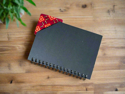 Ethnic, Fabric, Floral Patterned, Handmade Red, Maroon, and Gold Bookmark - Gezia Accents