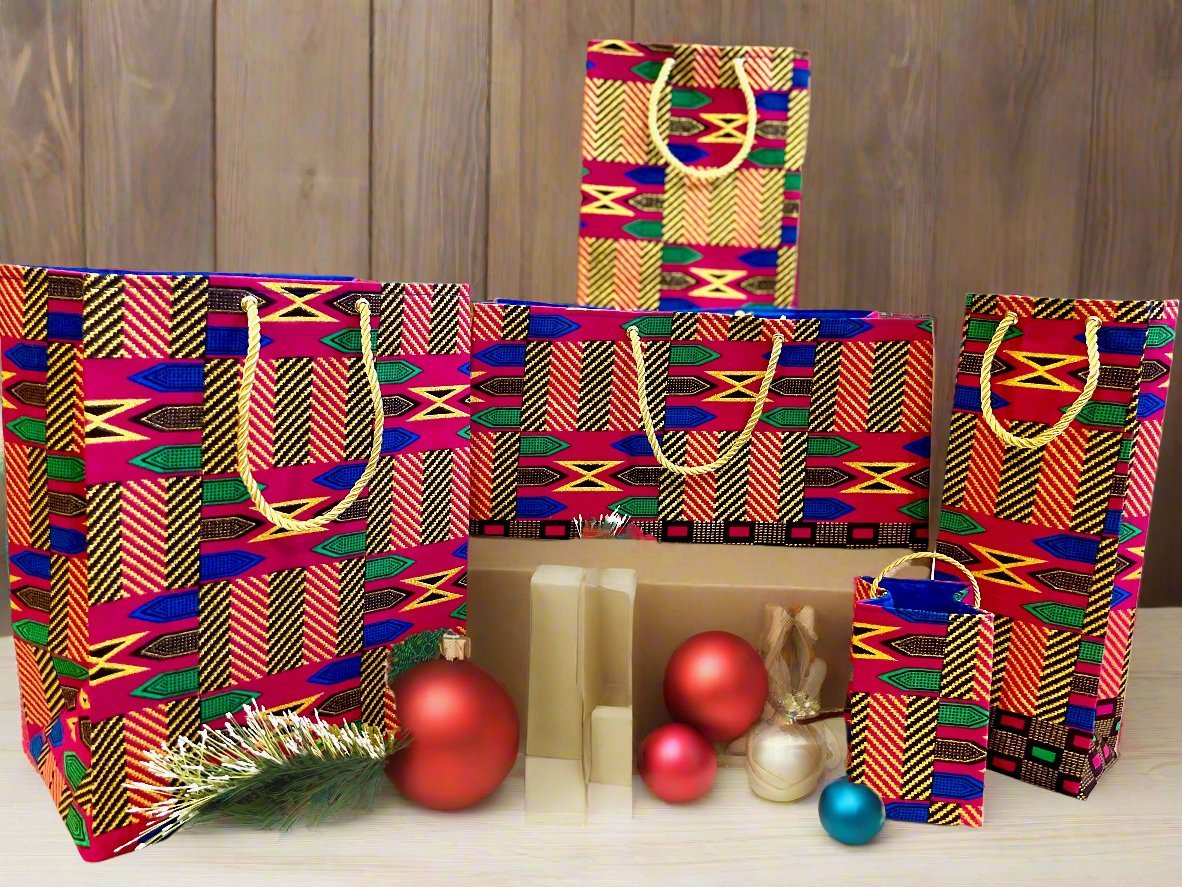 Ethnic, Fabric, Patterned, Handmade Berry, Blue, Green and Gold Cup Sleeve - Gezia Accents