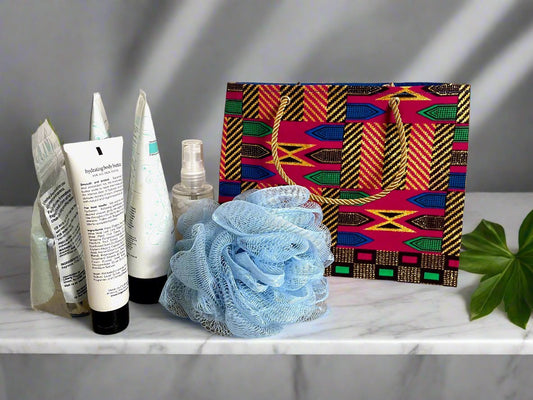 Ethnic, Fabric, Patterned, Handmade Berry, Dark Brown, Blue, Green, and Gold Small Wardrobe Bag - Gezia Accents