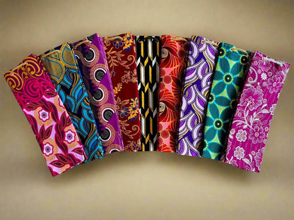 Ethnic, Fabric, Patterned, Handmade Berry, Dark Brown, Green, Blue, and Gold Wine Gift Bag - Gezia Accents