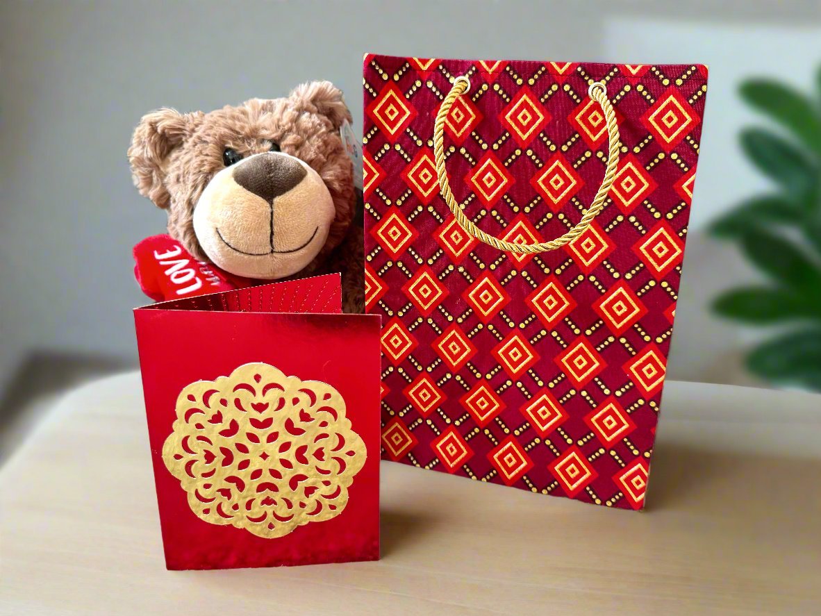 Ethnic, Fabric, Patterned, Handmade Berry, Maroon, Red, and Gold Medium Bag - Gezia Accents