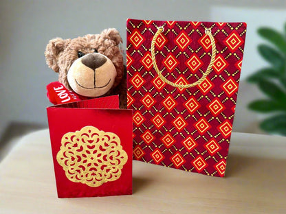 Ethnic, Fabric, Patterned, Handmade Berry, Maroon, Red, and Gold Medium Bag - Gezia Accents